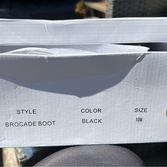 Midnight Velvet Black Boho Brocade Fabric Boots Holiday Party Romantic Chic 10M - Picture 7 of 8